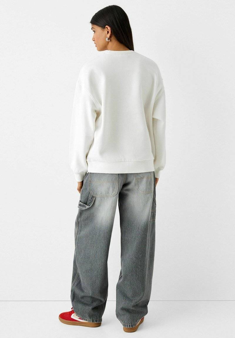 Bershka Bershka Sweatshirt - white Super Rabatt