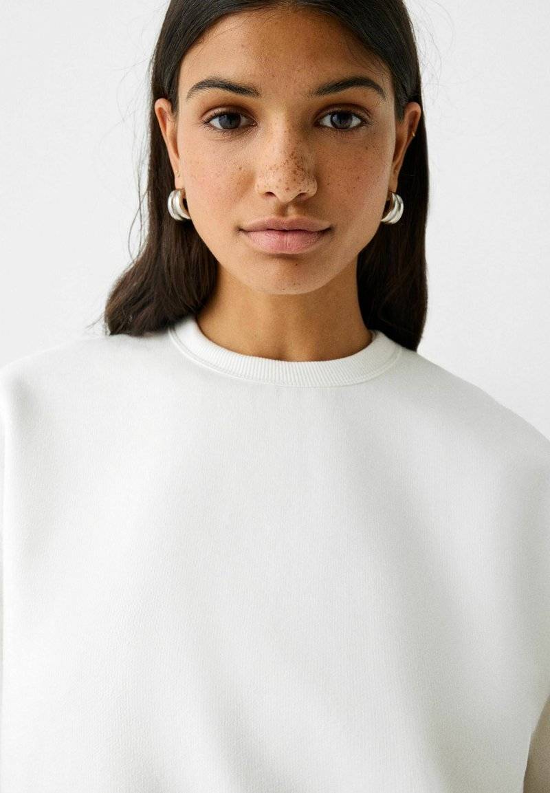 Bershka Bershka Sweatshirt - white Super Rabatt