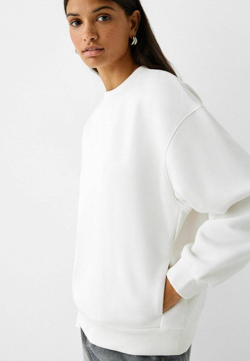 Bershka Bershka Sweatshirt - white Super Rabatt