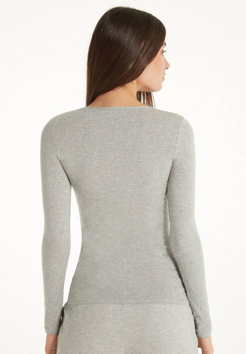 Tezenis Tezenis STRETCH ROUND-NECK - Long sleeved top - grigio melange chiar 50% Rabatt mit kostenlosem Versand