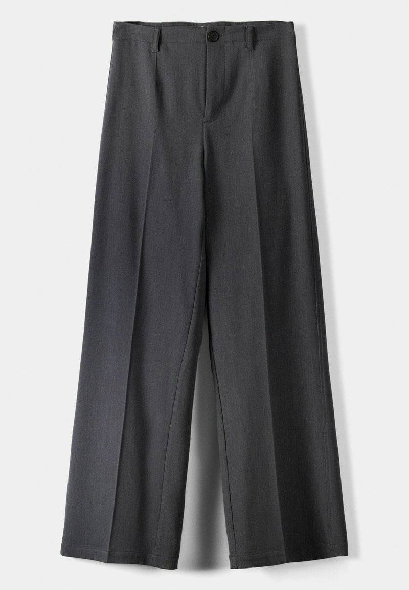 Bershka Bershka WIDE TAILORED - Trousers - mottled dark grey Fabrikladen