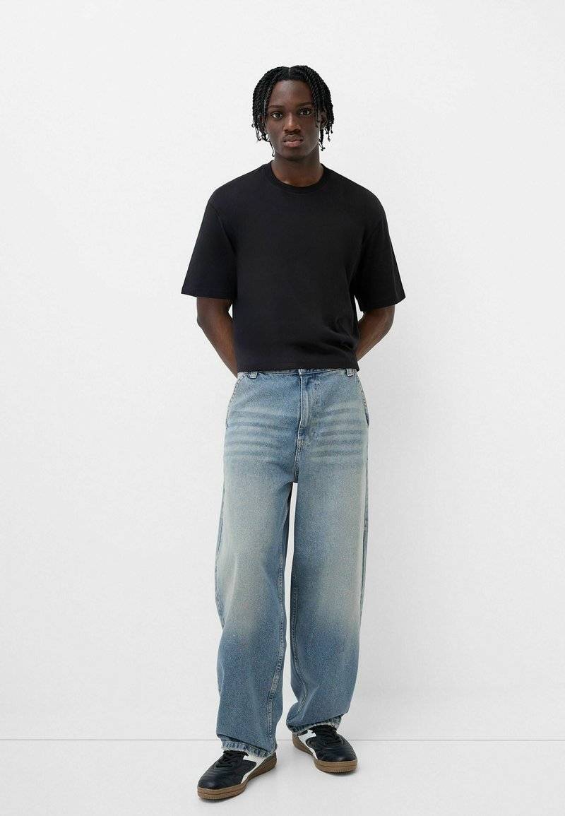 Bershka Bershka Relaxed fit jeans - blue grey Black Friday Preise