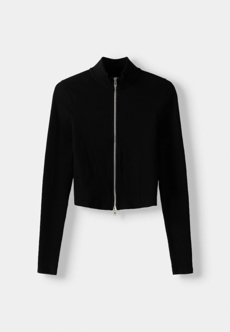 Bershka Bershka LONG SLEEVE - Cardigan - black zollfrei