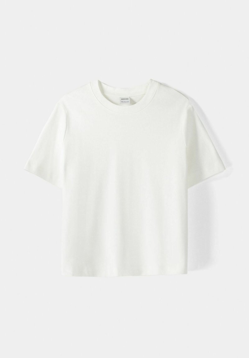 Bershka Bershka SHORT SLEEVE - Basic T-shirt - white Letzte 3 Tage