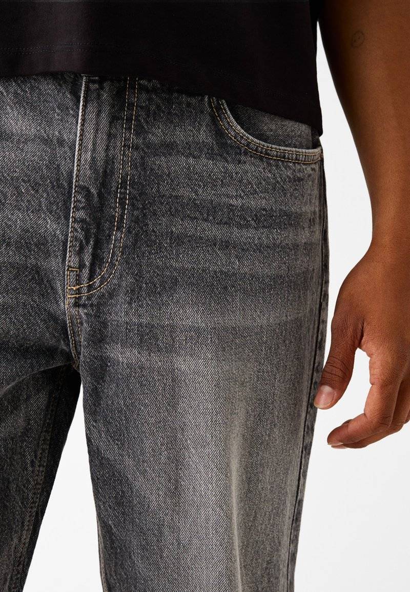 Bershka Bershka Straight leg jeans - mottled dark grey Letzte 2 Tage