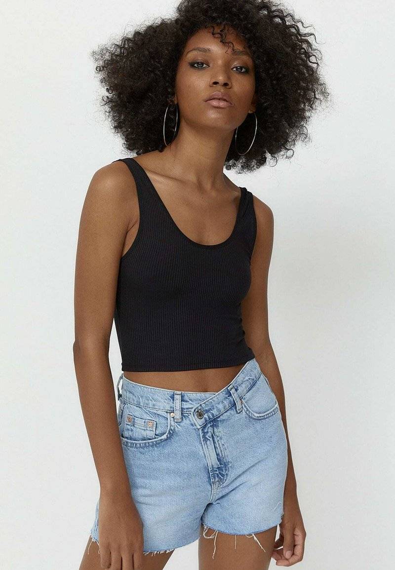 Stradivarius Stradivarius 3 PACK - Top - black 50% Rabatt mit kostenlosem Versand
