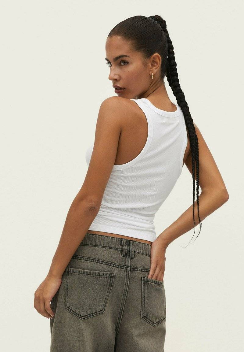 Stradivarius Stradivarius RACERBACK - Top - white denim 2025