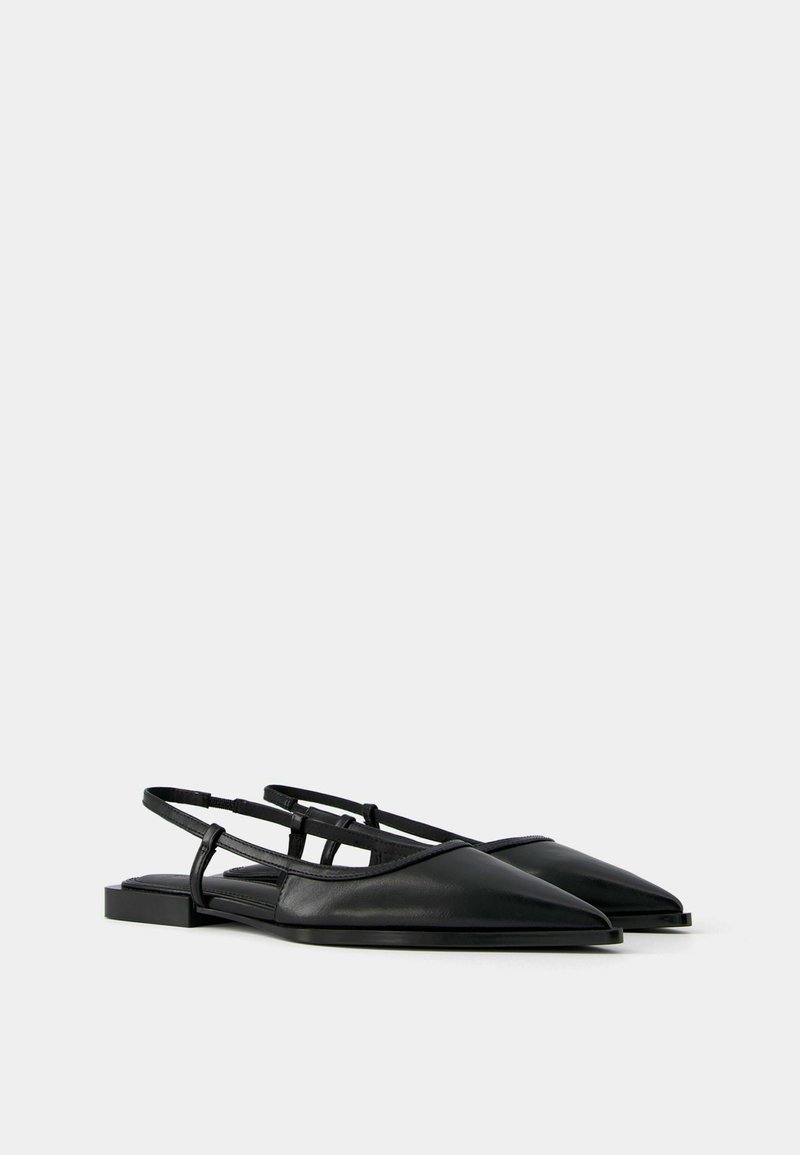 Bershka Bershka POINTED - Slingback ballet pumps - black Zeitlich begrenztes Angebot