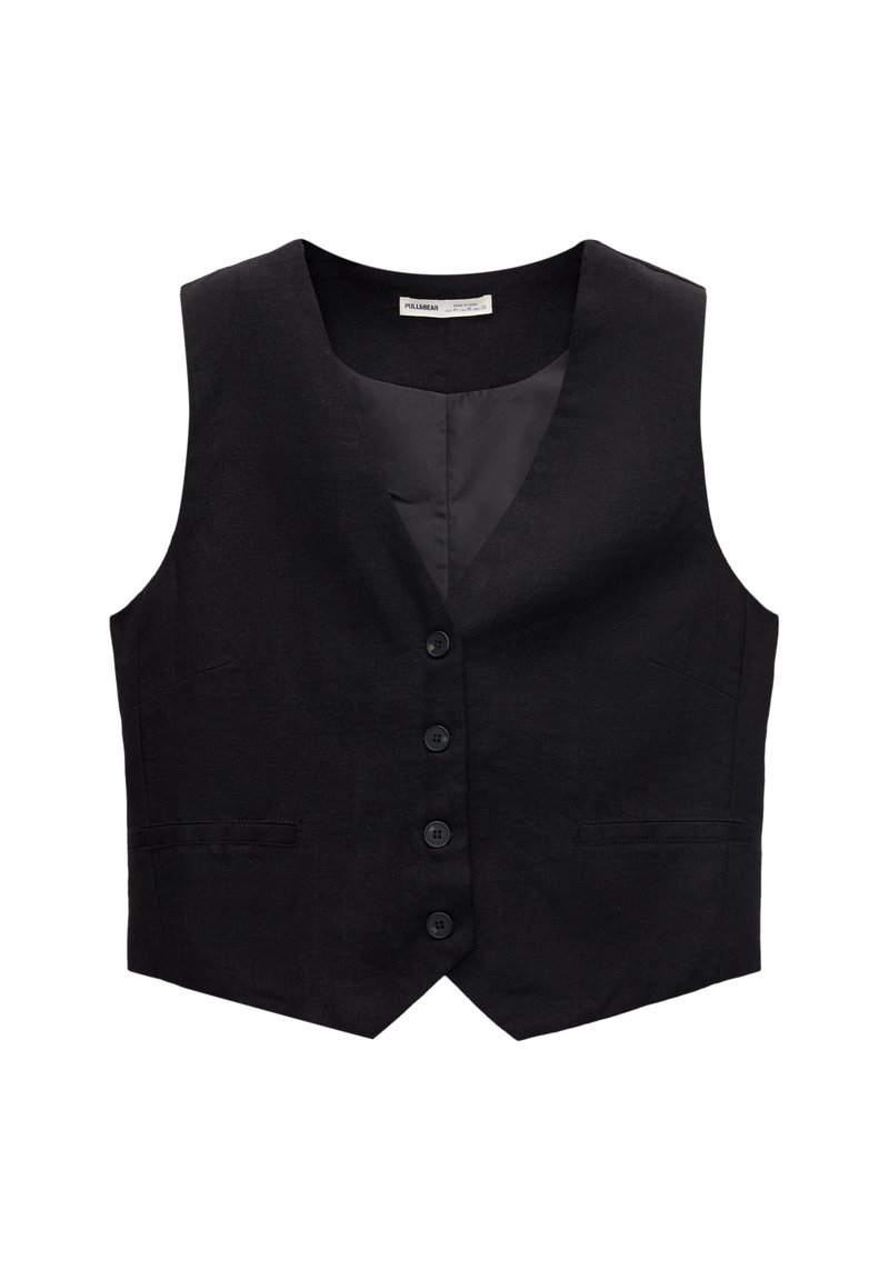 PULL&BEAR PULL&BEAR BASIC RUSTIC - Waistcoat - black Clearance-Verkauf