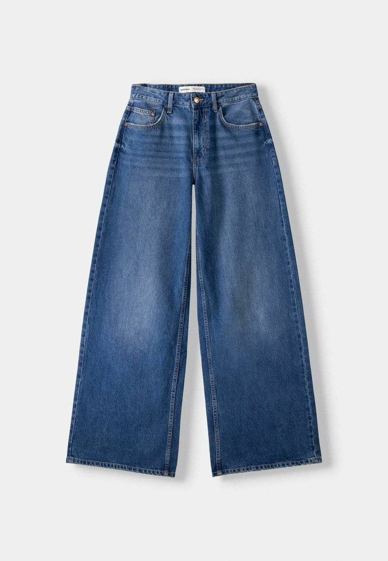 Bershka Bershka WIDE-LEG - Relaxed fit jeans - dark blue Online