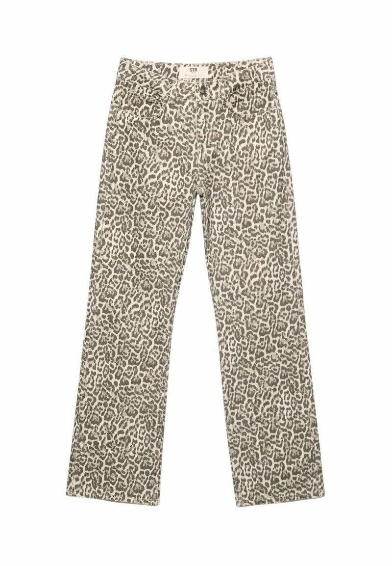 Stradivarius Stradivarius PRINTED - Straight leg jeans - camel Outlet
