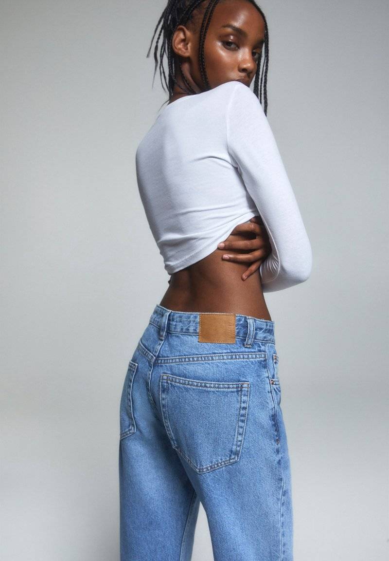 PULL&BEAR PULL&BEAR MID-WAIST - Straight leg jeans - blue denim Hotsell