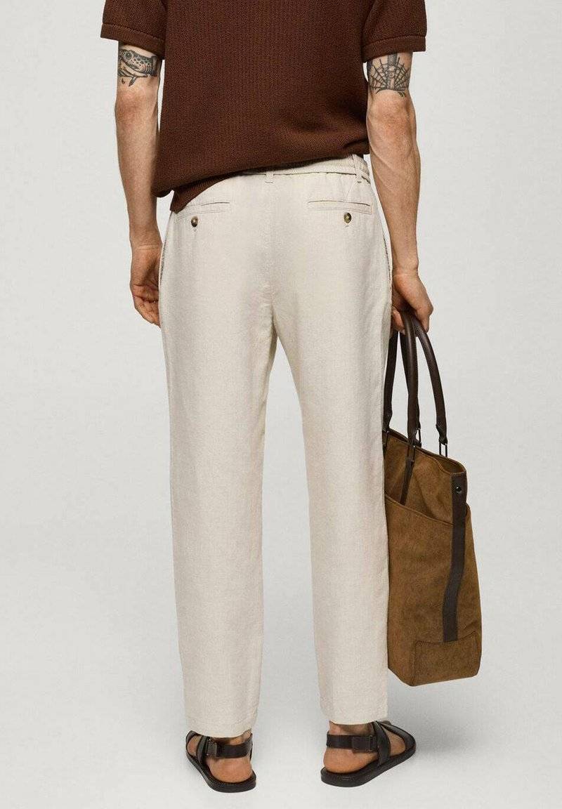 Mango Mango ROMELINO - Trousers - ecru Limitierter Zeitrabatt