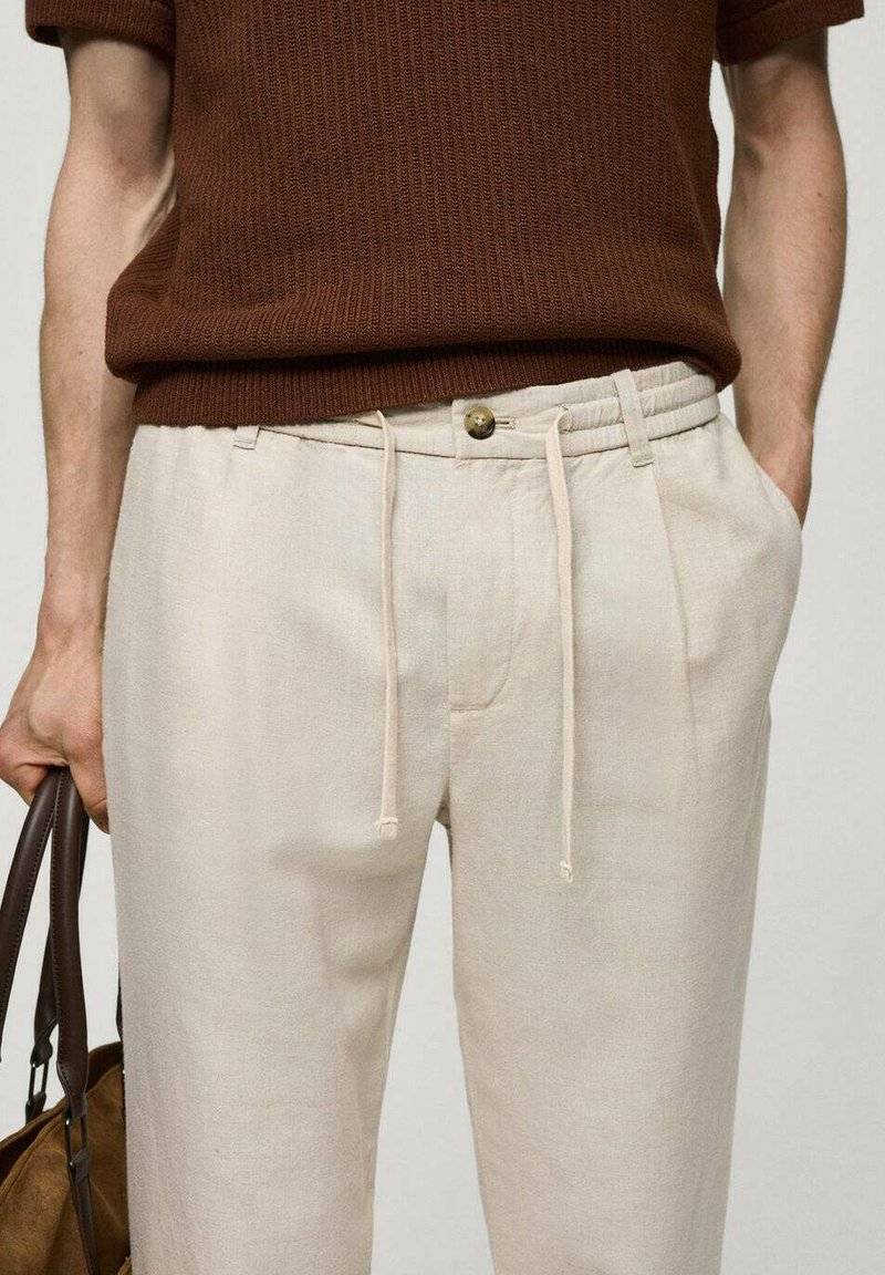 Mango Mango ROMELINO - Trousers - ecru Limitierter Zeitrabatt