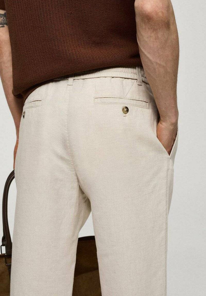 Mango Mango ROMELINO - Trousers - ecru Limitierter Zeitrabatt