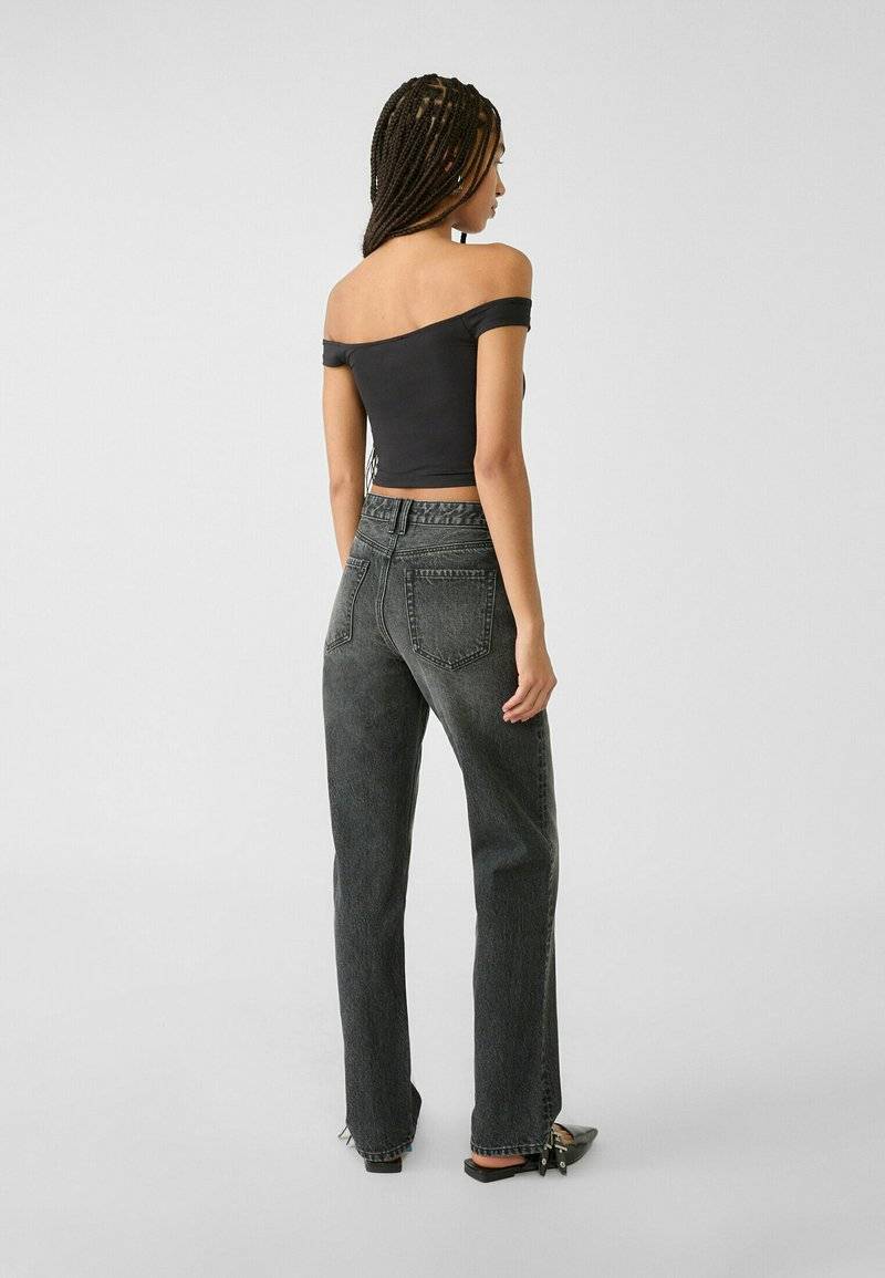 Stradivarius Stradivarius Straight leg jeans - dark grey Sonderangebote