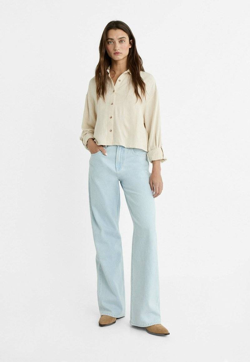 Stradivarius Stradivarius Button-down blouse - stone Begrenzte Freigabe