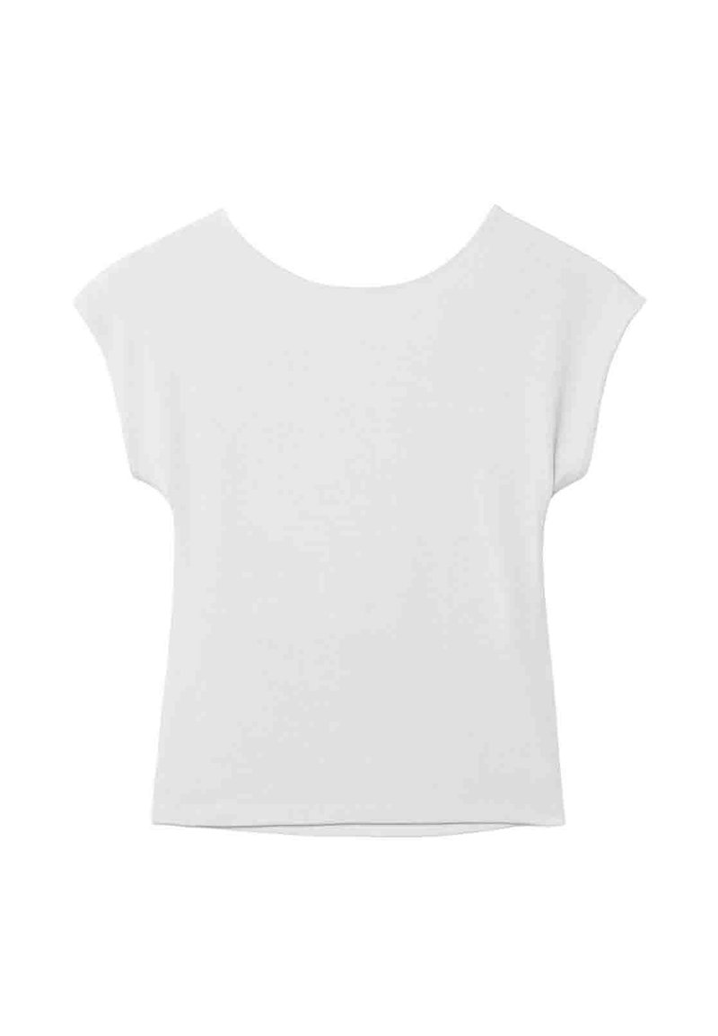 Stradivarius Stradivarius OPEN-BACK - Basic T-shirt - white Letzter Tag