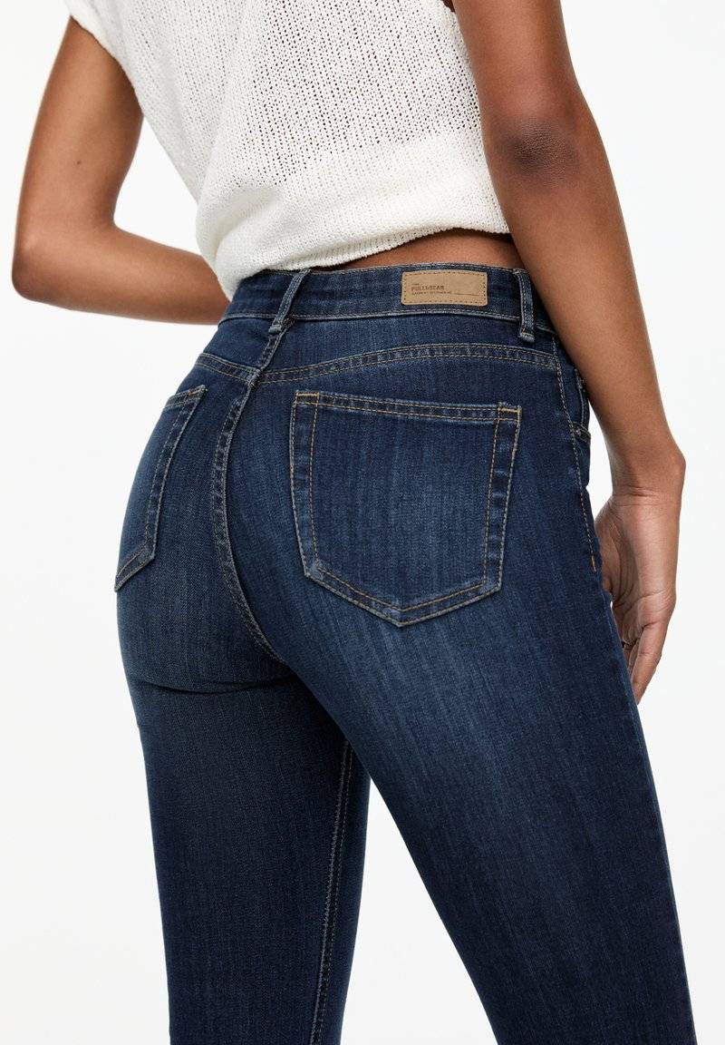 PULL&BEAR PULL&BEAR MID-RISE - Jeans Skinny Fit - dark blue Bis zu 50% Rabatt