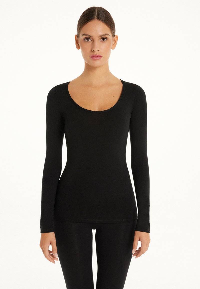 Tezenis Tezenis ROUND-NECK - Long sleeved top - nero Bis zu 60% Rabatt