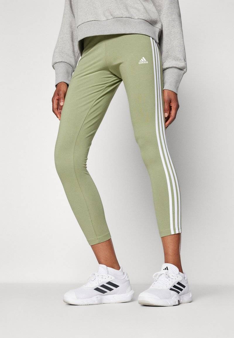 adidas Sportswear adidas Sportswear ESSENTIALS 3 STRIPES HIGH WAISTED - Leggings - tent green Günstiger Verkauf
