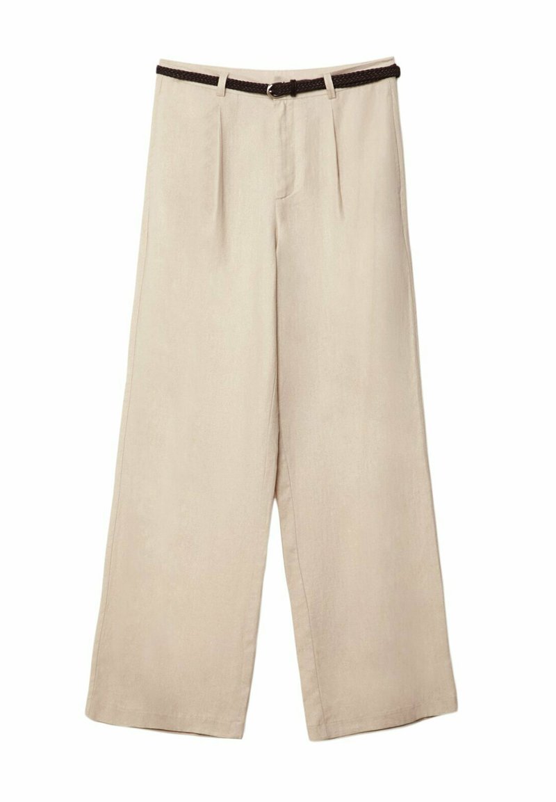 Stradivarius Stradivarius WITH BELT - Trousers - beige Riesige Rabatte