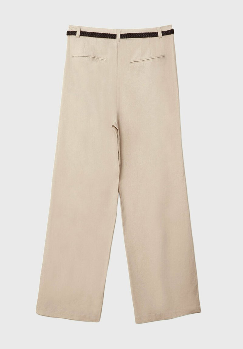 Stradivarius Stradivarius WITH BELT - Trousers - beige Riesige Rabatte