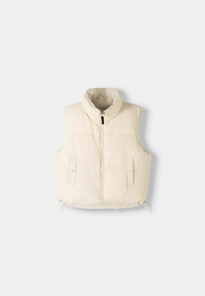 Bershka Bershka REVERSIBLE - Waistcoat - white Im Verkauf