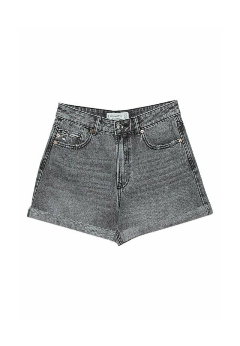 Stradivarius Stradivarius MOM - Denim shorts - grey denim Rabatte dieses Monats