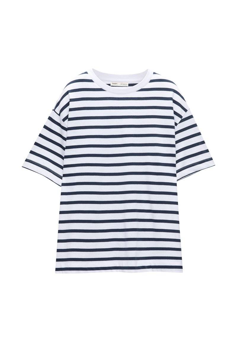 PULL&BEAR PULL&BEAR SHORT SLEEVE - Basic T-shirt - dark blue 50% Rabatt mit kostenlosem Versand