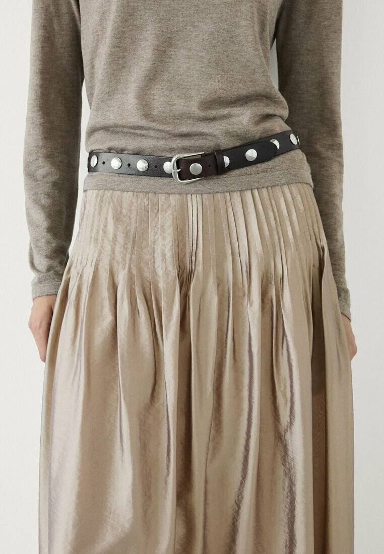 Massimo Dutti Massimo Dutti Pleated skirt - beige Clearance-Verkauf