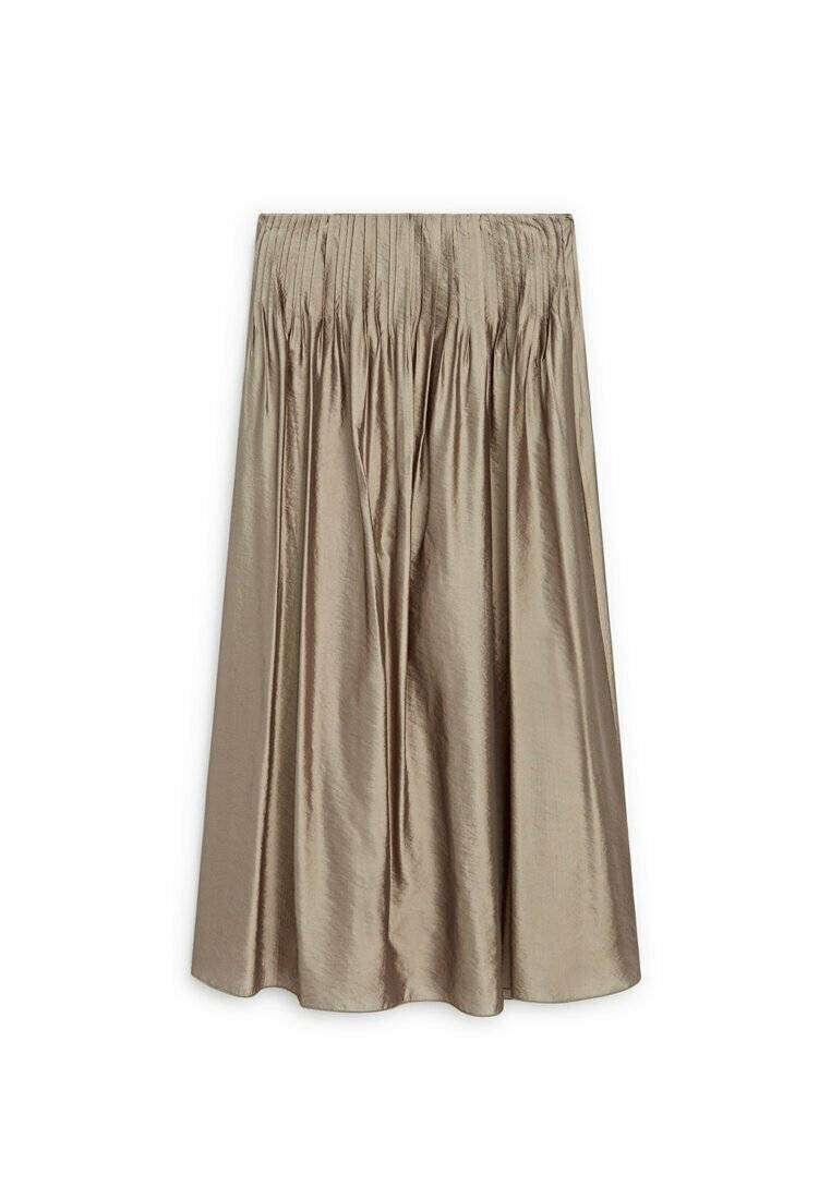 Massimo Dutti Massimo Dutti Pleated skirt - beige Clearance-Verkauf