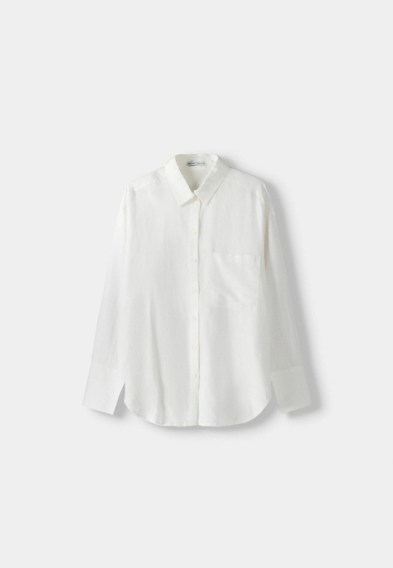 Bershka Bershka OVERSIZE - Button-down blouse - white zollfrei