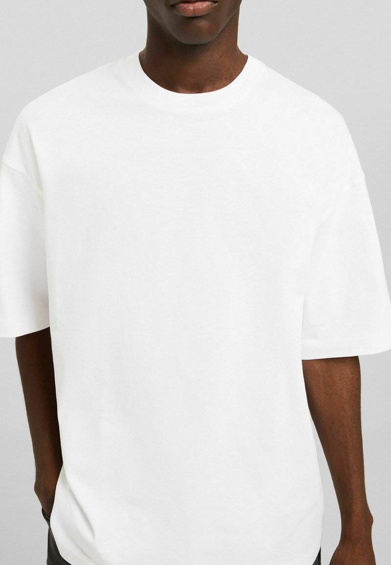 Bershka Bershka SHORT SLEEVE - Basic T-shirt - white Rabatte dieses Monats