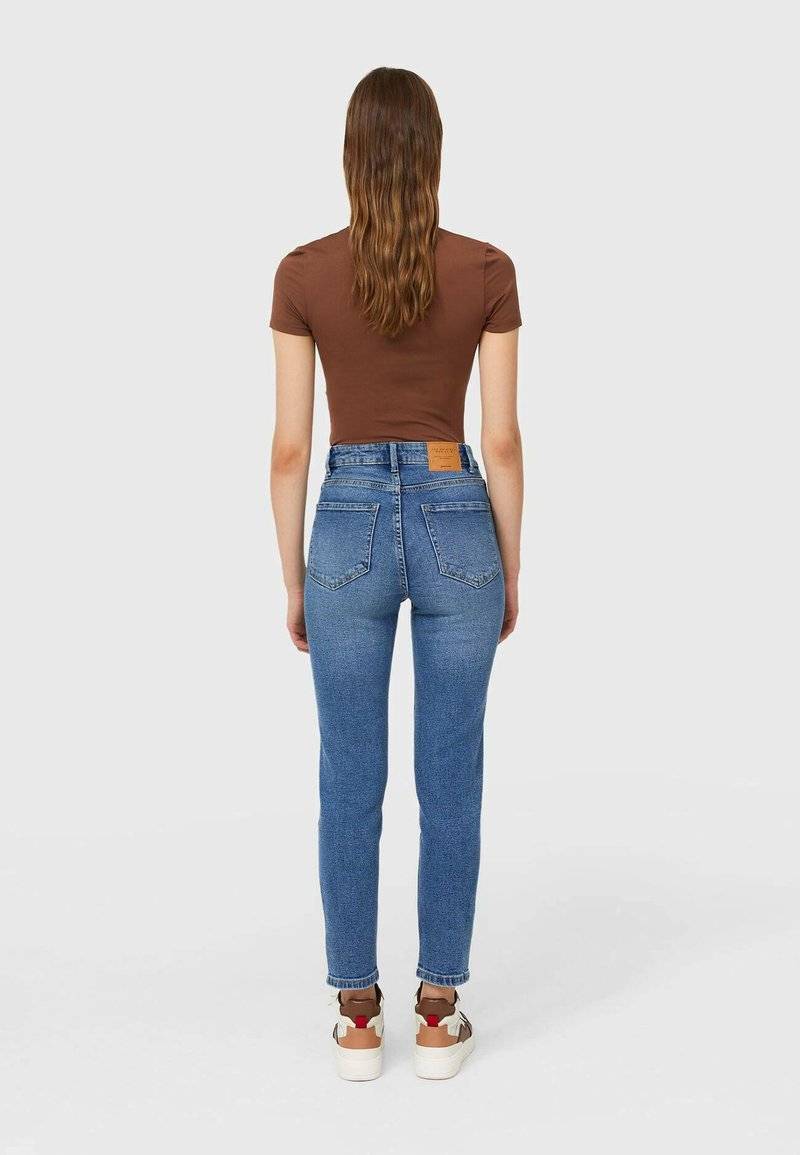 Stradivarius Stradivarius SLIM FIT - Slim fit jeans - dark blue Schlussverkauf