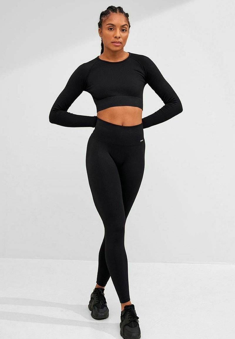aim’n® aim’n® RIBBED SEAMLESS - Leggings - black Online Outlet