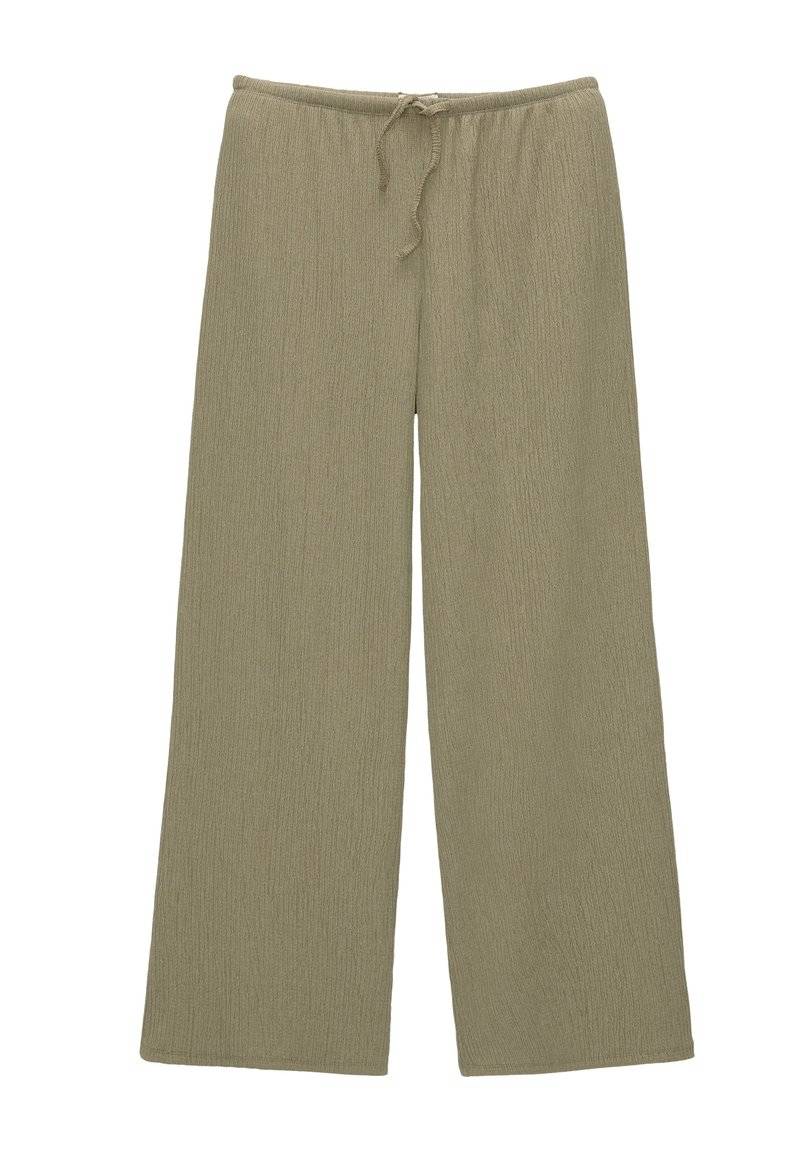 PULL&BEAR PULL&BEAR WIDE-LEG FLOWING - Trousers - khaki Online Shopping