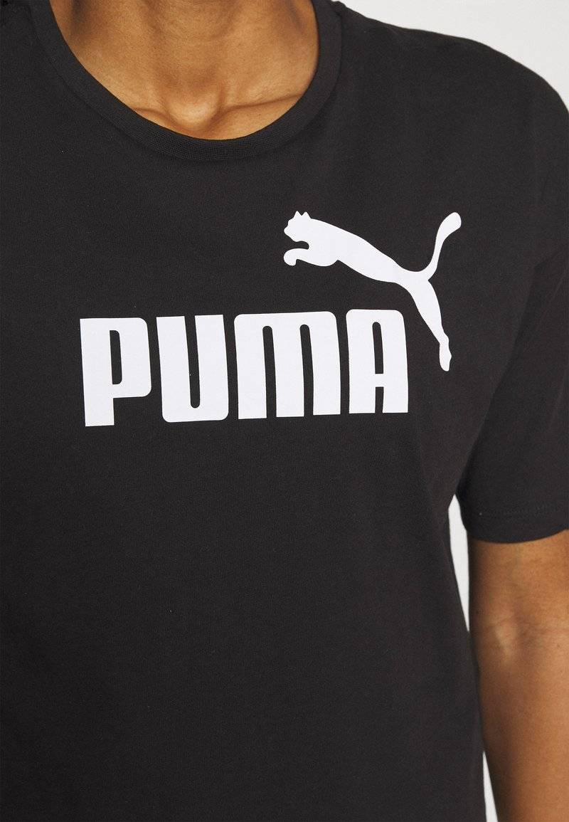 Puma Puma CROPPED LOGO TEE - Print T-shirt - puma black Günstiger Verkauf