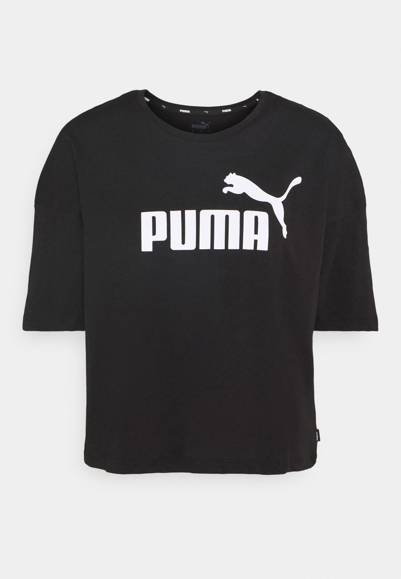 Puma Puma CROPPED LOGO TEE - Print T-shirt - puma black Günstiger Verkauf