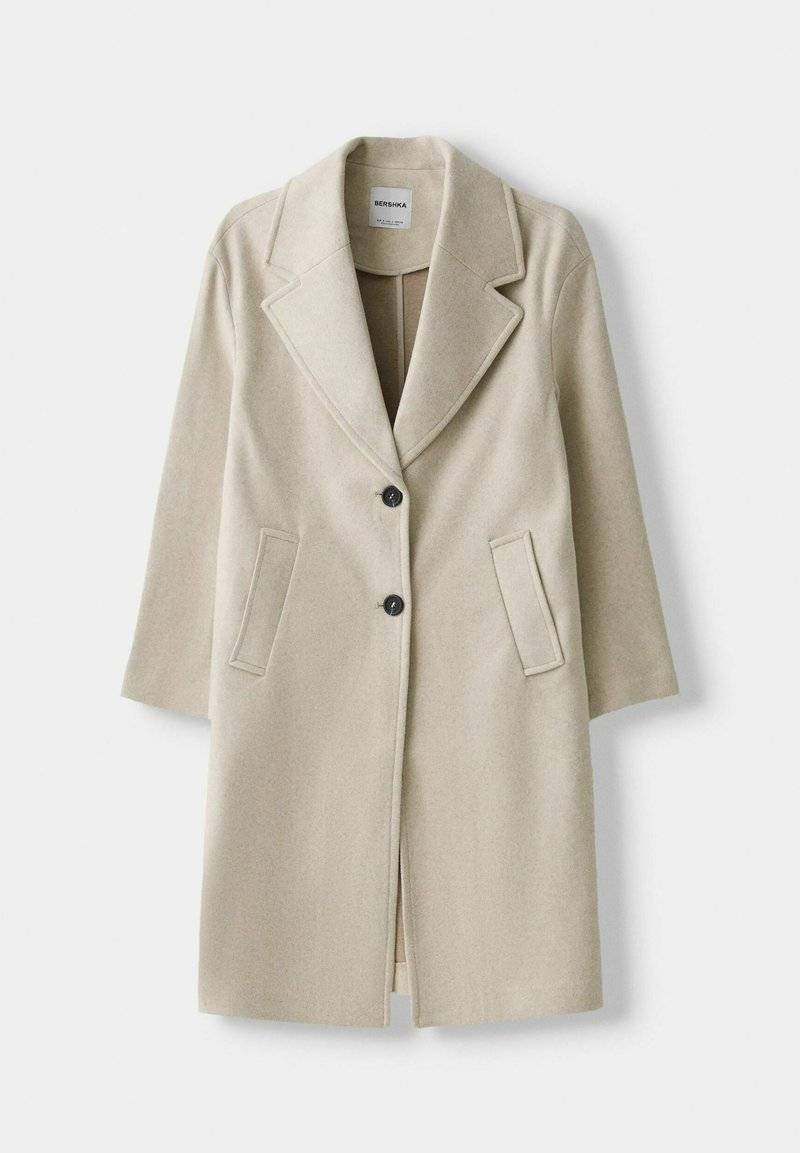 Bershka Bershka SOFT - Classic coat - white Saisonschlussverkauf