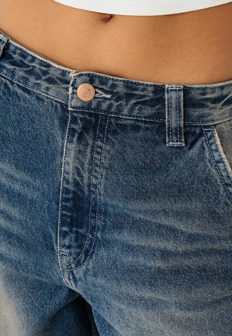 Bershka Bershka Relaxed fit jeans - dark blue Blitzangebot