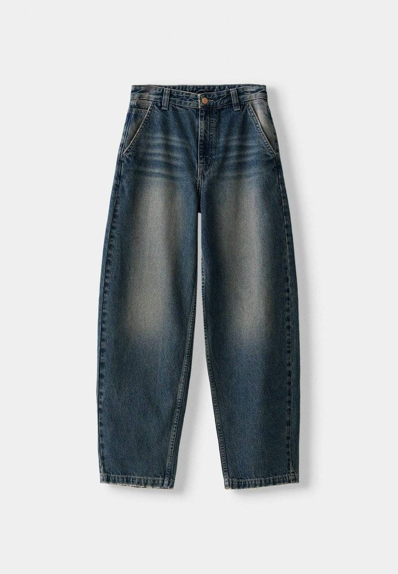 Bershka Bershka Relaxed fit jeans - dark blue Blitzangebot