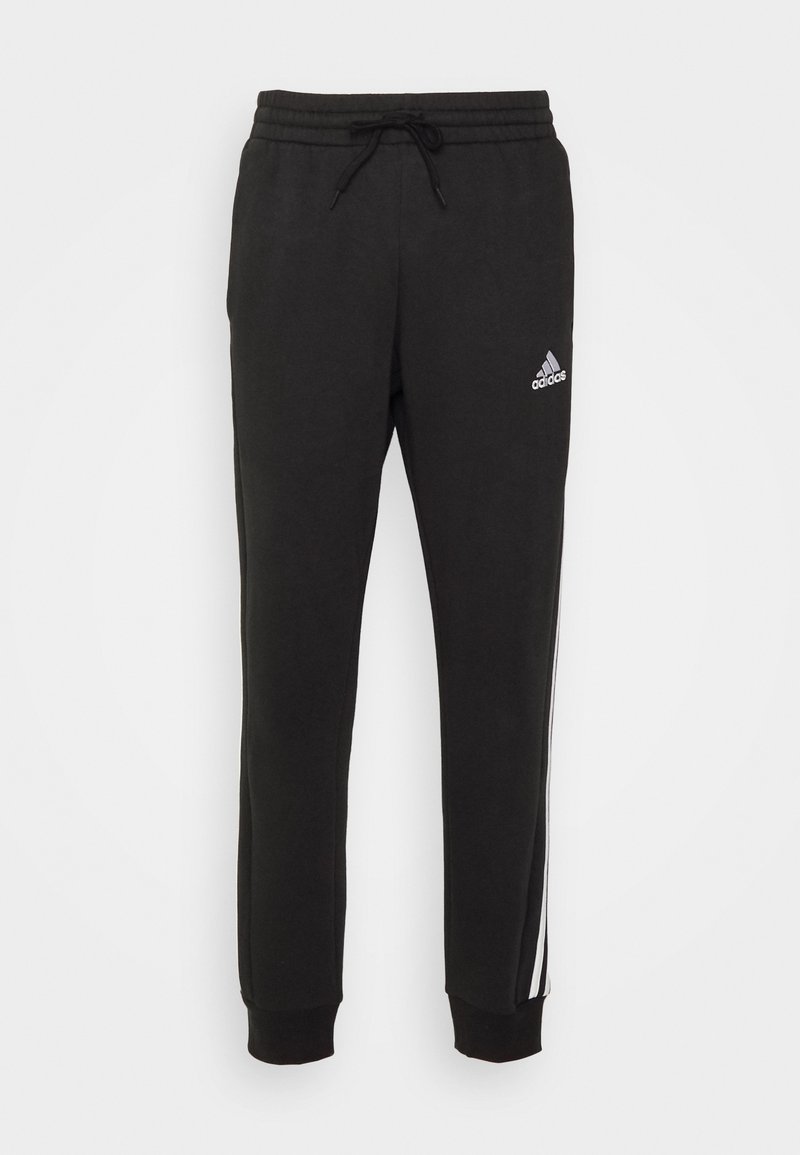 adidas Sportswear adidas Sportswear ESSENTIALS TAPERED CUFF 3 STRIPES PANTS - Tracksuit bottoms - black white Schlussverkauf