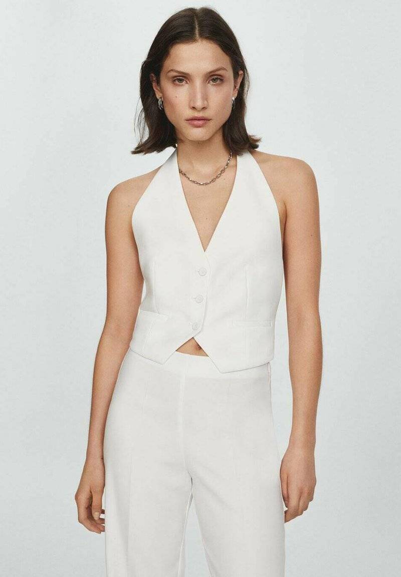 Mango Mango IGUANA - Waistcoat - white Preisnachlass