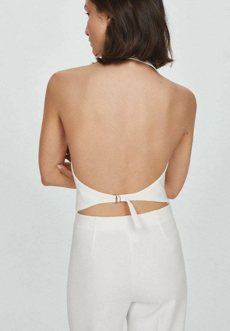 Mango Mango IGUANA - Waistcoat - white Preisnachlass