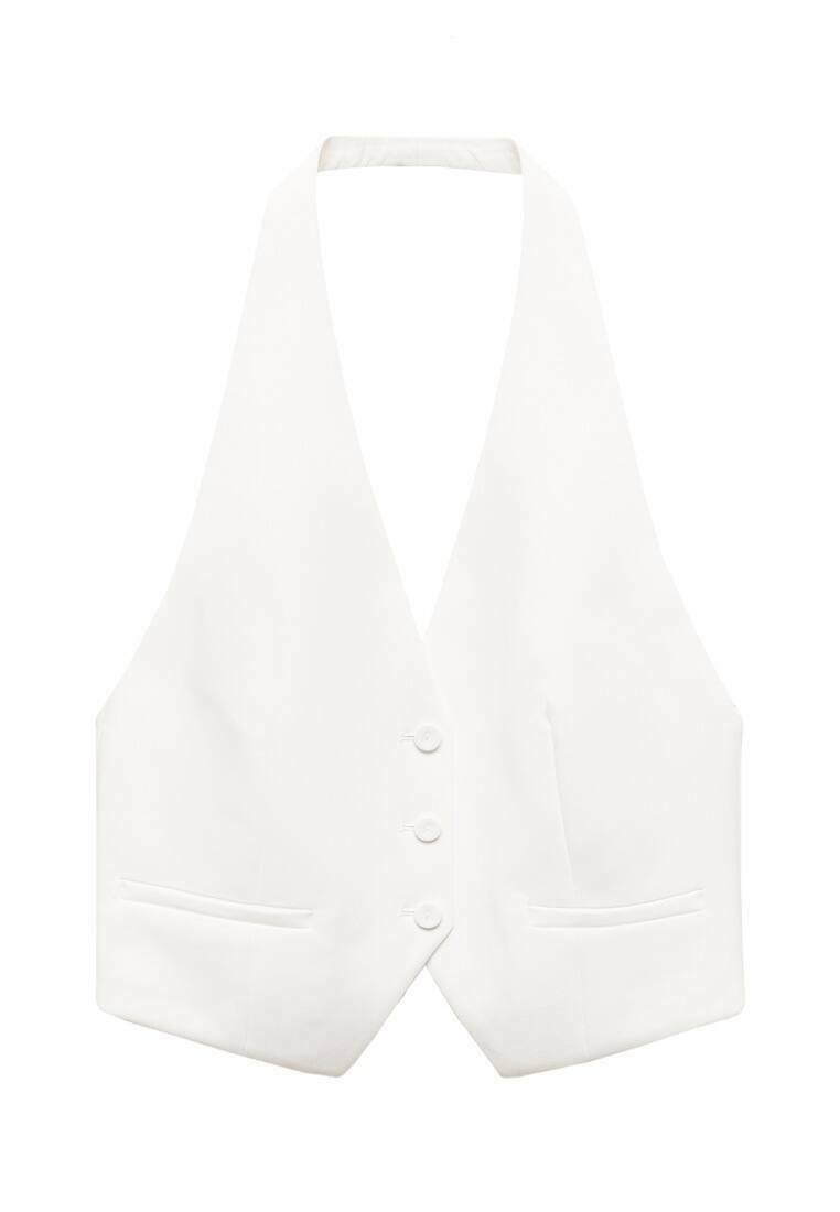 Mango Mango IGUANA - Waistcoat - white Preisnachlass