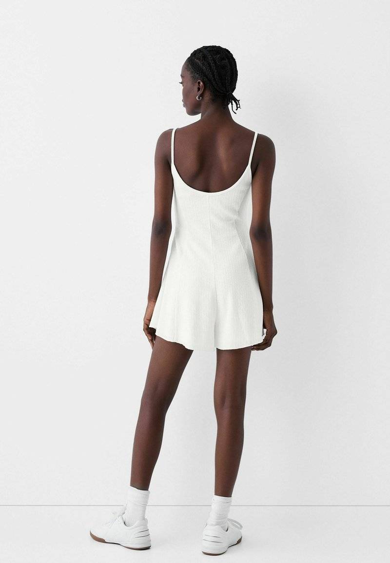Bershka Bershka PRINTED - PLAYSUIT - Jumpsuit - white Zeitlich begrenztes Angebot
