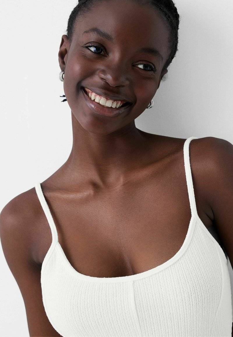 Bershka Bershka PRINTED - PLAYSUIT - Jumpsuit - white Zeitlich begrenztes Angebot