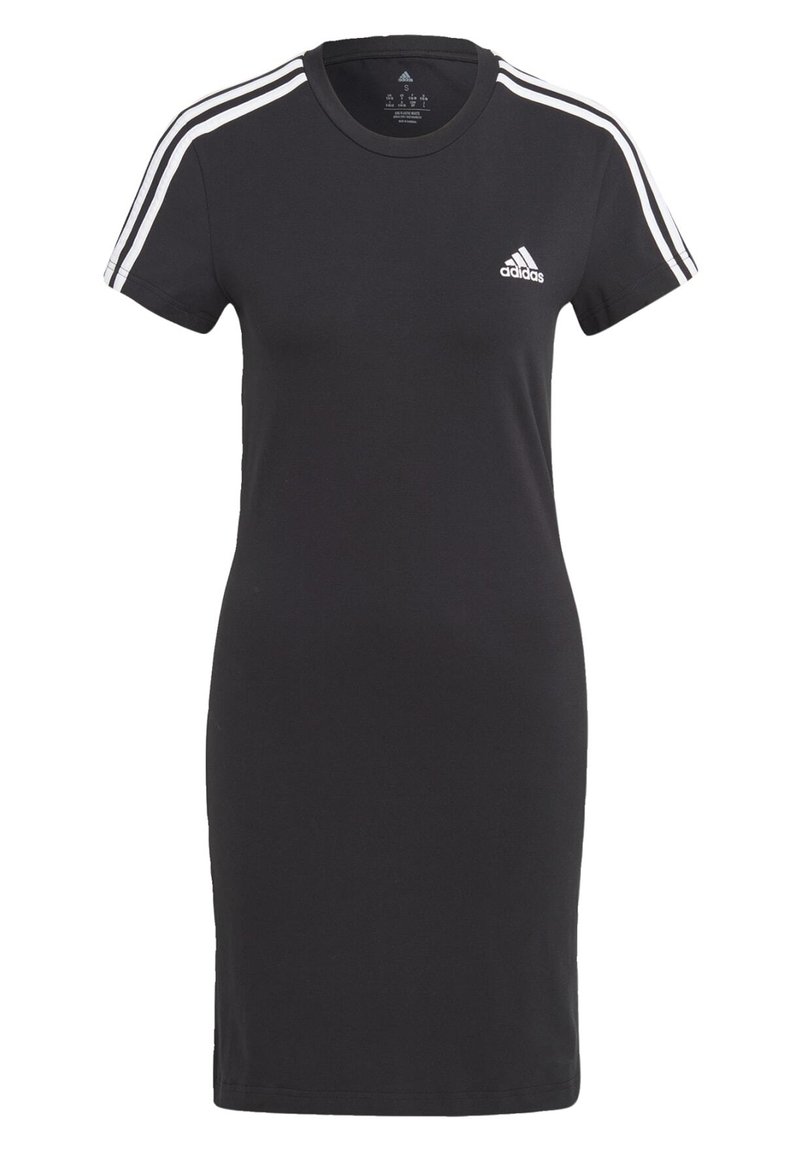 adidas Sportswear adidas Sportswear ESSENTIALS 3-STRIPES SINGLE FITTED - Jersey dress - black white Bis zu 55% Rabatt