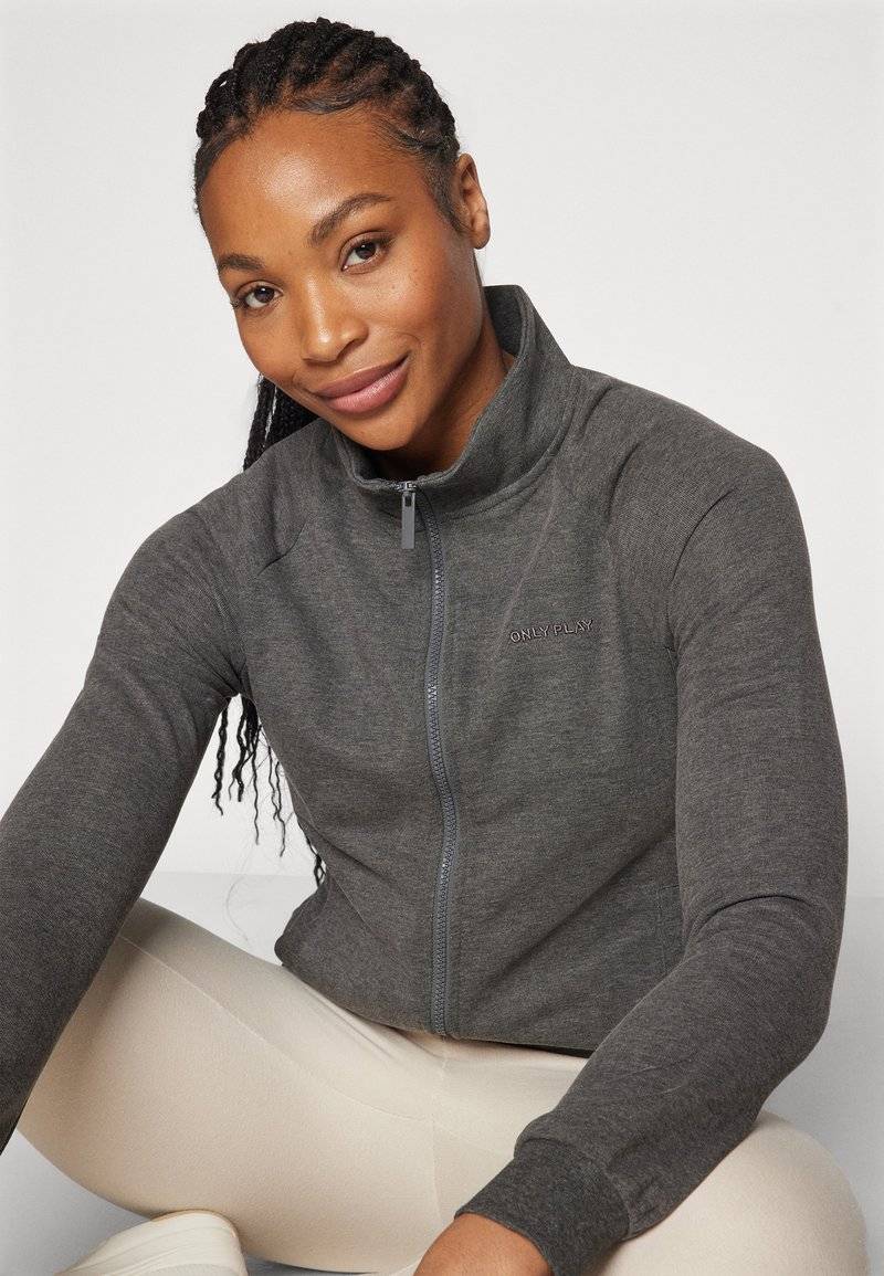 ONLY Play ONLY Play ONPMELINA ZIP - Zip-up sweatshirt - dark grey melange Zeitlich begrenztes Angebot